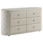 Sonya 4-piece Upholstered Eastern King Bedroom Set Ivory