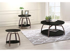 Dacre Round Engineered Wood Top Coffee Table Dark Charcoal