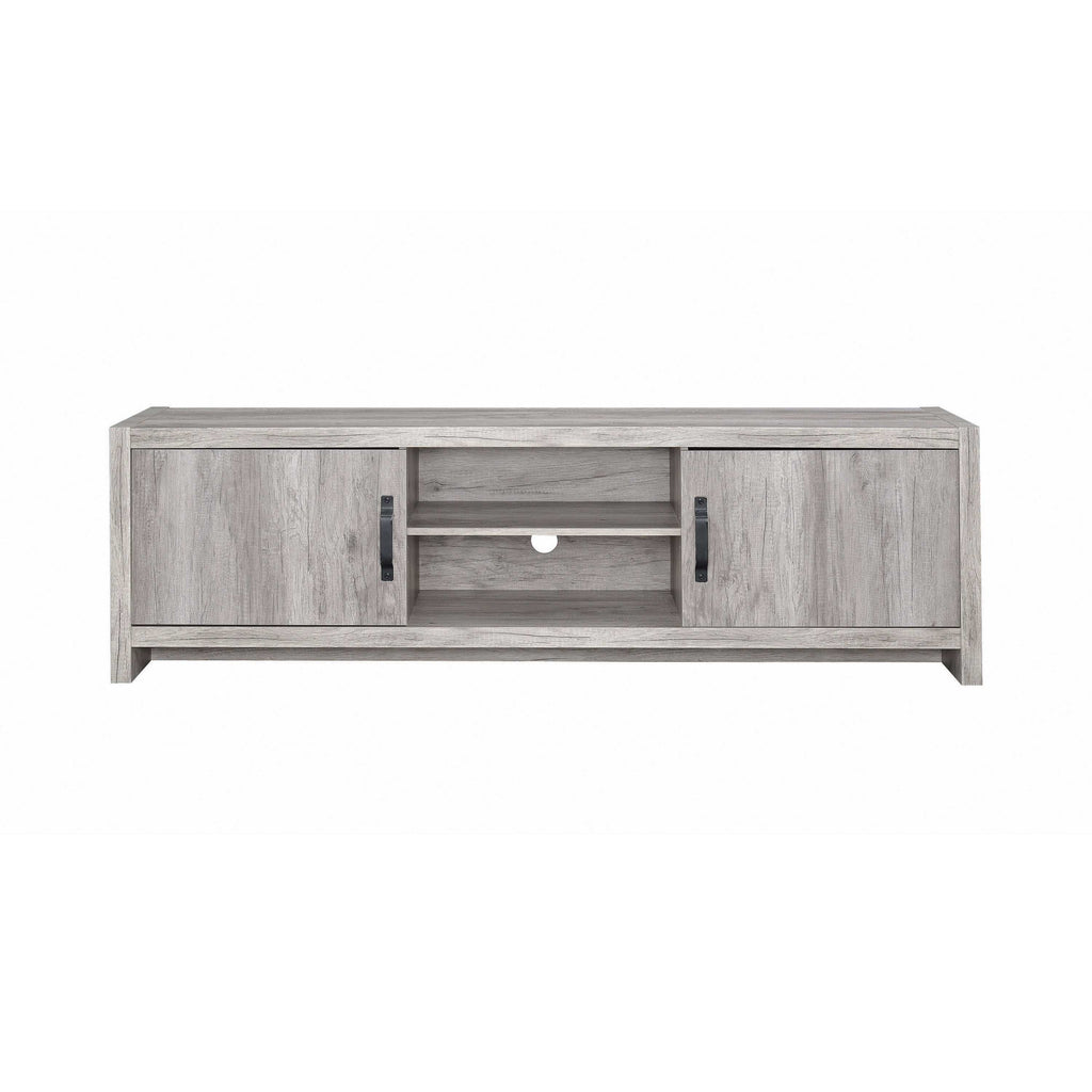 Burke 2-door Engineered Wood 71-inch TV Stand Grey Driftwood
