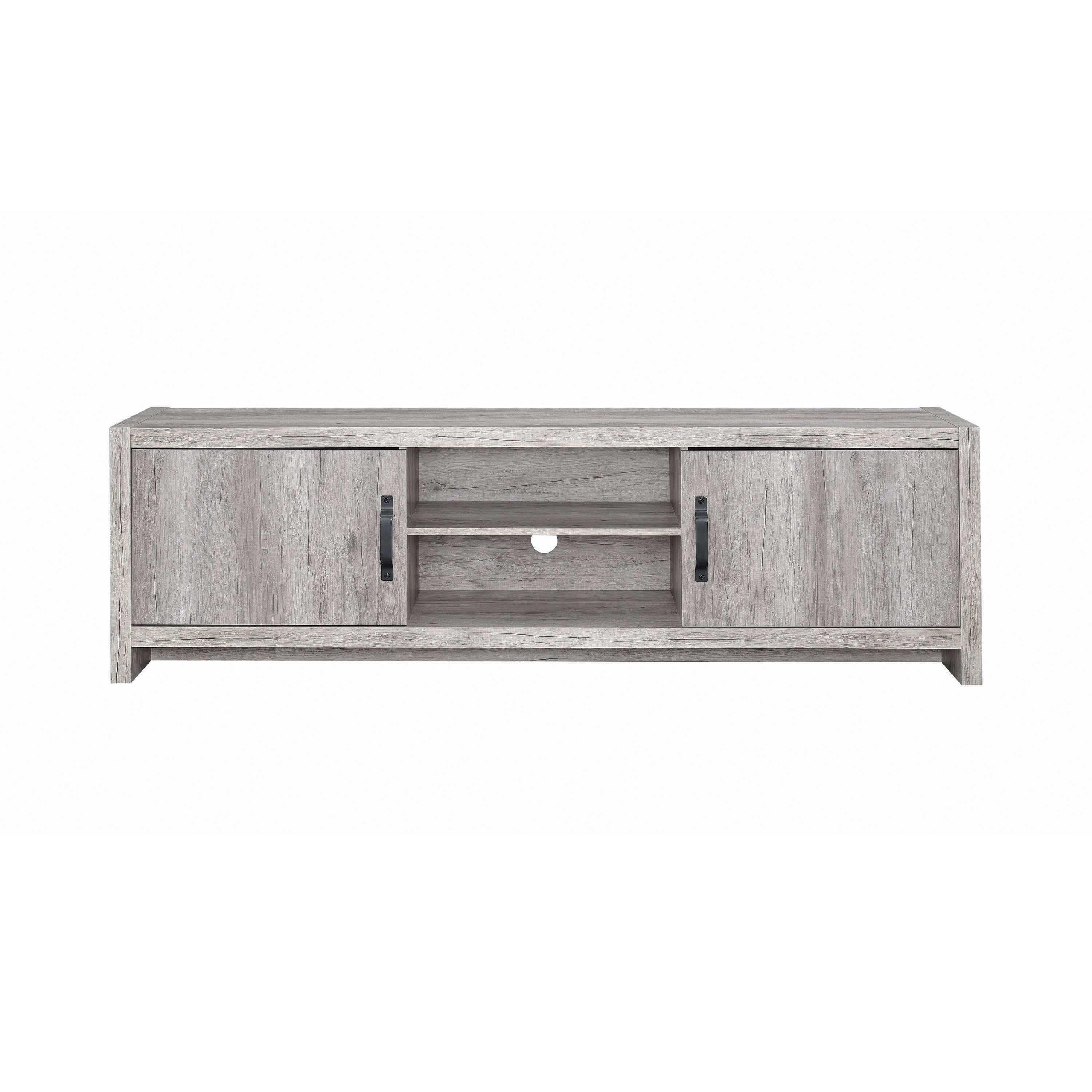 Burke 2-door Engineered Wood 71-inch TV Stand Grey Driftwood