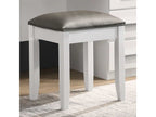 Felicity Upholstered Vanity Stool Metallic and Glossy White
