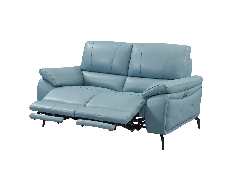 ESF Furniture - 2934 Loveseat w/ 2 Electric Recliner in Blue - 29342BLUE