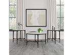 Hermas Round Genuine Marble Top Metal Coffee Table White