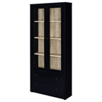 Hawthorne 4-shelf Glass Door Tall Cabinet with Drawers White