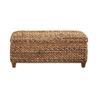 Laughton Hand-Woven Banana Leaf Storage Bench Amber