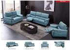 ESF Furniture - 2934 Loveseat w/ 2 Electric Recliner in Blue - 29342BLUE