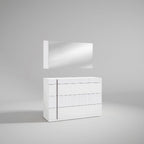 ESF Furniture - Helen Single Dresser With Mirror in White Matt - HELLENSINGDRESSER-MIRROR