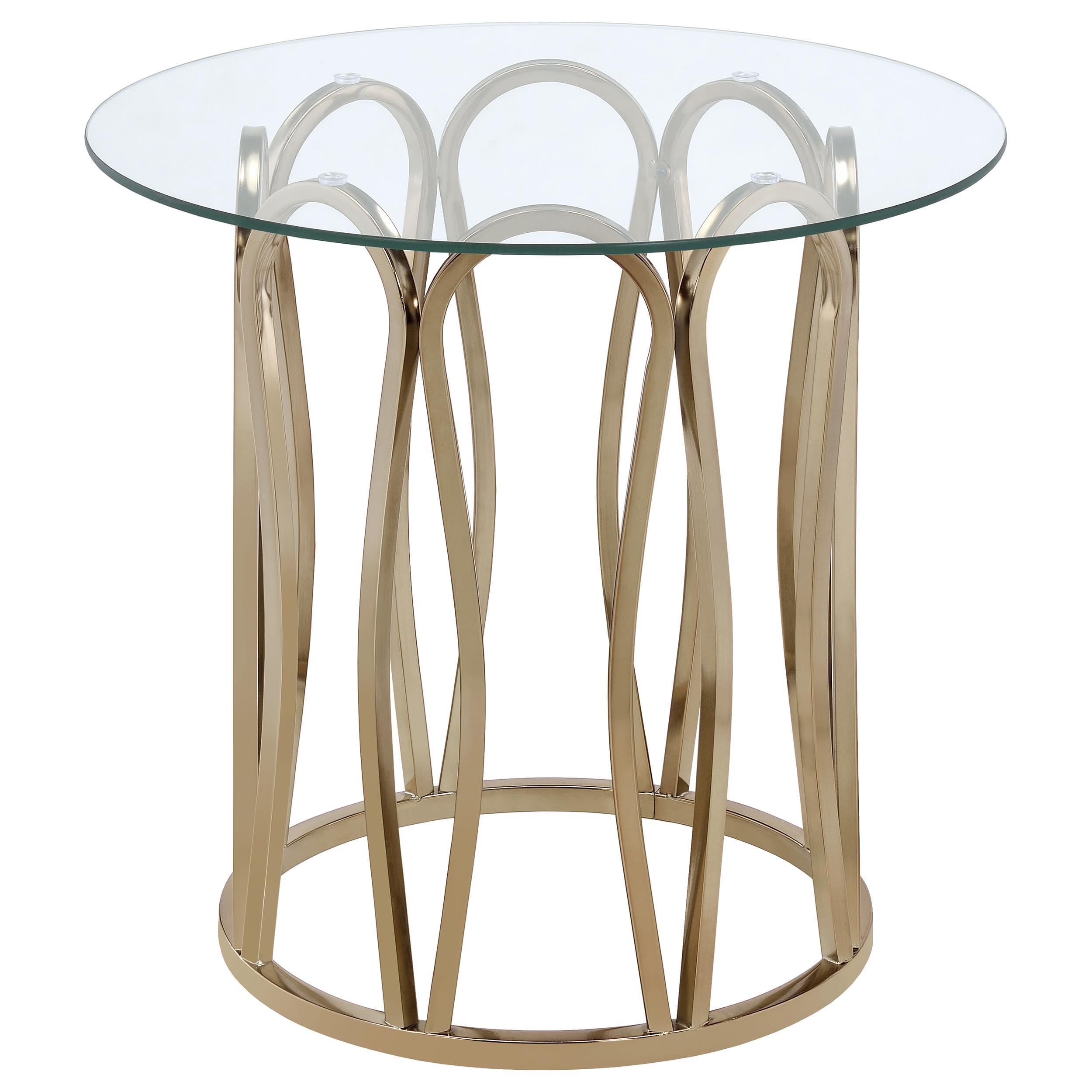 Monett Round Glass Top Coffee Table Chocolate Chrome