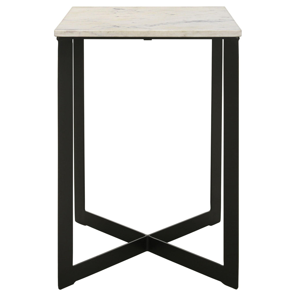 Tobin Square Marble Top Coffee Table White and Black