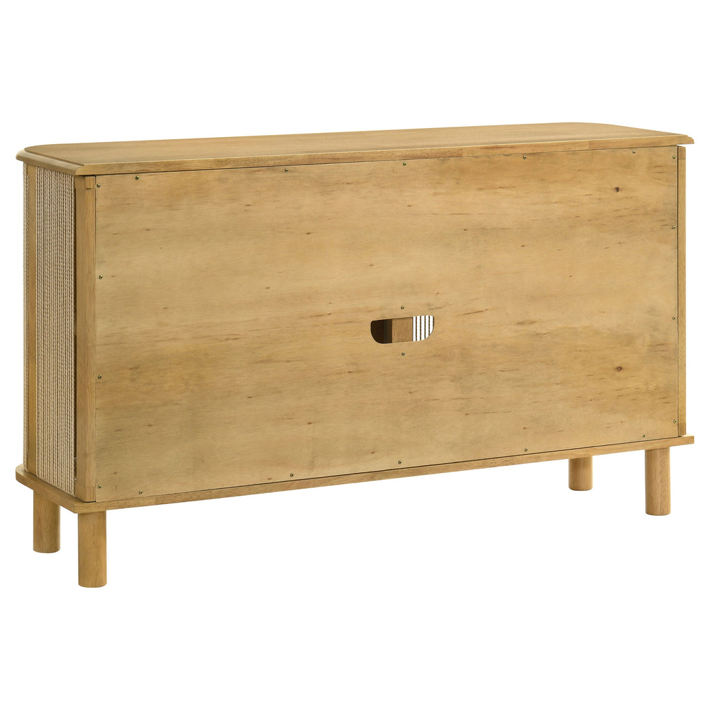 Ervine 3-Door Rope Panel Sideboard Accent Storage Cabinet Natural