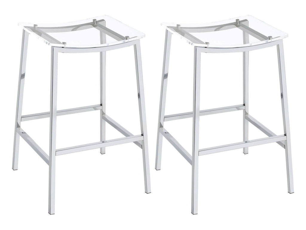 Jovani Acrylic Backless Bar Stool Chrome (Set of 2)