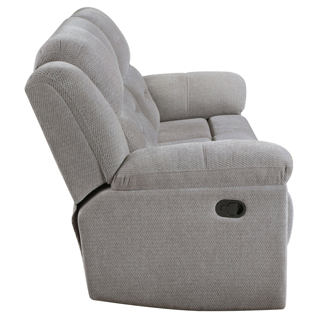 Gilson 2-piece Chenille Upholstered Reclining Sofa Set Grey