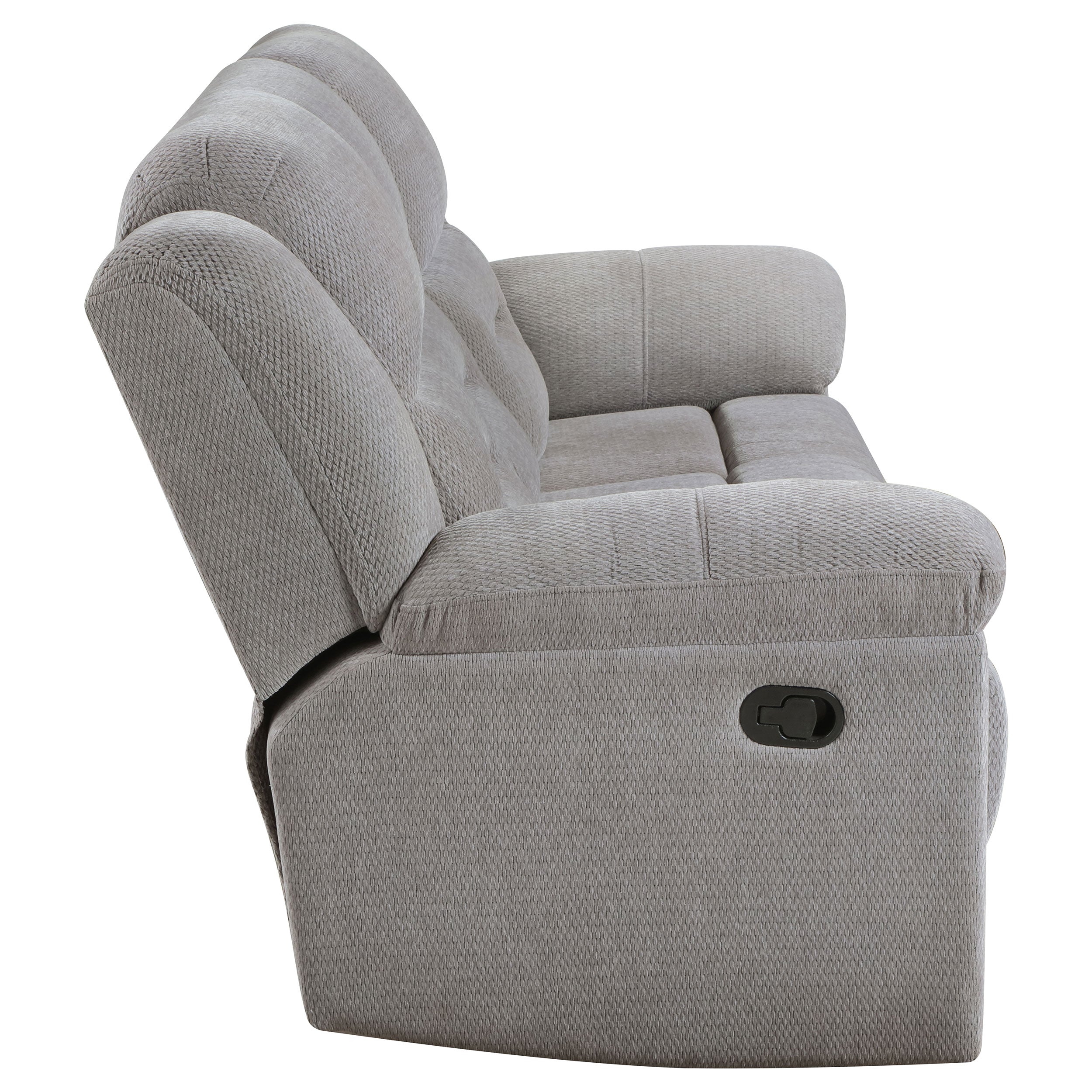 Gilson 2-piece Chenille Upholstered Reclining Sofa Set Grey