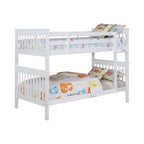 Chapman Wood Twin Over Twin Bunk Bed with Mattress White