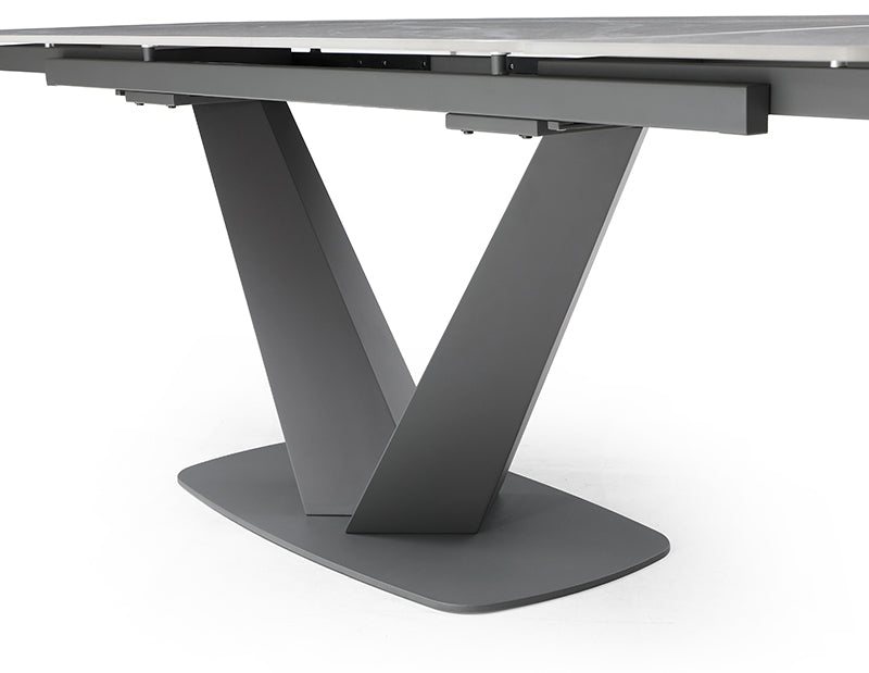 ESF Furniture - Cloud 7 Piece Dining Table Set in Light Grey - CLOUDTABLE-7SET