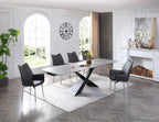 ESF Furniture - 9422 - 9 Piece Dining Table Set in Dark Grey - 9422TABLE-9SET