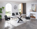 ESF Furniture - 9422 - 7 Piece Dining Table Set in Dark Grey - 9422TABLE-7SET