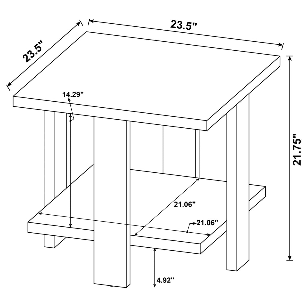 Dawn Square Engineered Wood Coffee Table Mango Brown
