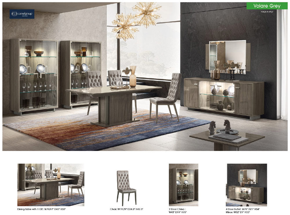 ESF Furniture - Volare 4 Door Buffet in Grey - VOLAREBUFFETGREY