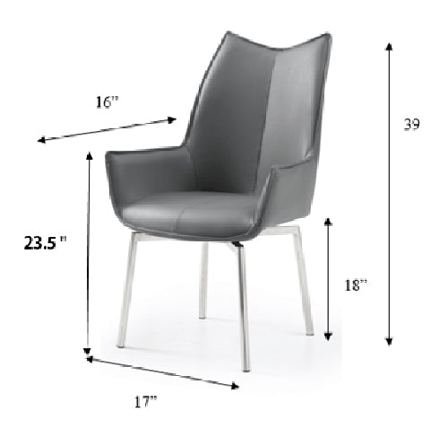 ESF Furniture - 9437 - 9 Piece Dining Table Set in Light Grey - 9437TABLE-1218CHAIRDARKGREY-9SET