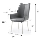 ESF Furniture - 9437 - 7 Piece Dining Table Set in Light Grey - 9437TABLE-1218CHAIRDARKGREY-7SET