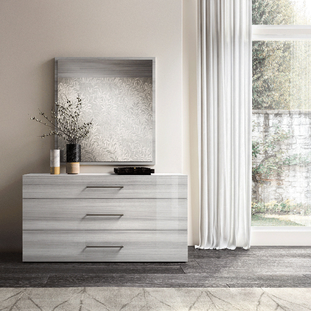 ESF Furniture - Mia Dresser w/ Handles in Silver Grey - MIADRESSER