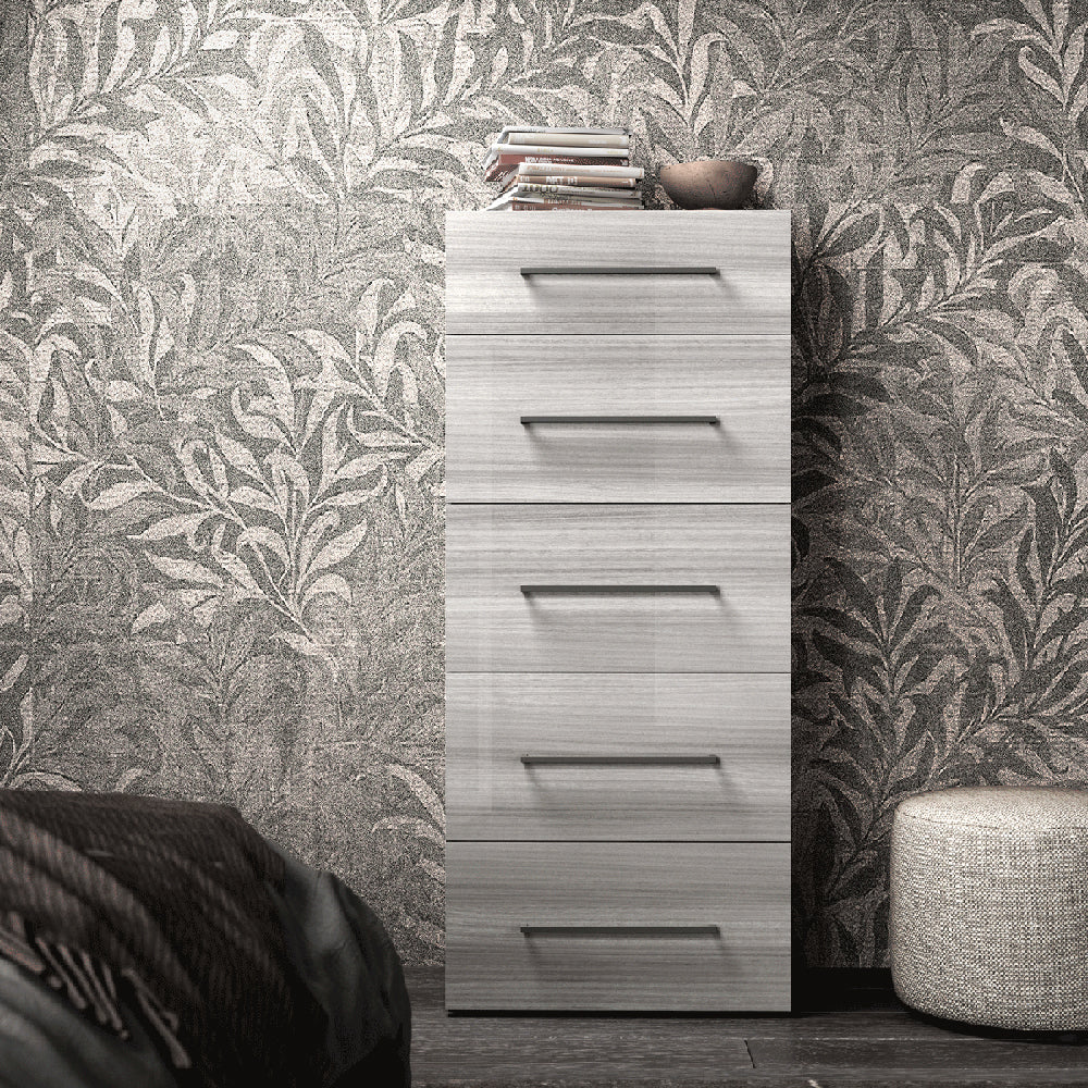 ESF Furniture - Mia 6 Piece King Size Bedroom Set in Silver Grey - MIAKSBED-6SET