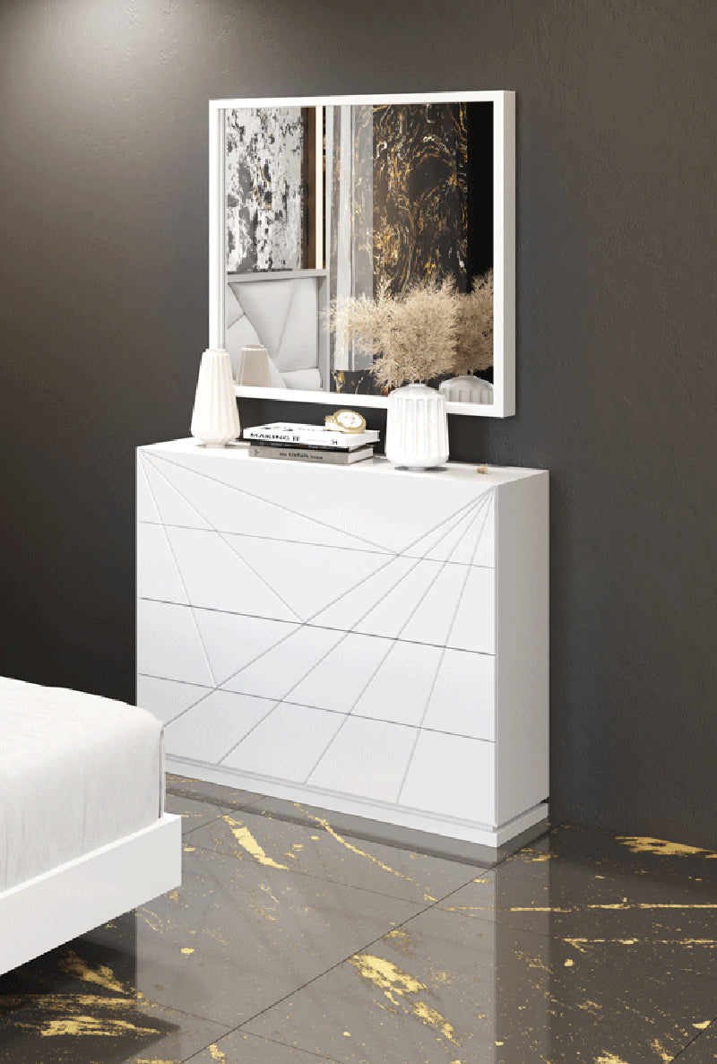 ESF Furniture - Avanty 3 Piece King Bedrrom Set in White - AVANTYKS-3SET