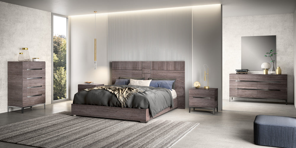 ESF Furniture - Viola Queen Size Bed in Purple Elm - VIOLAQS