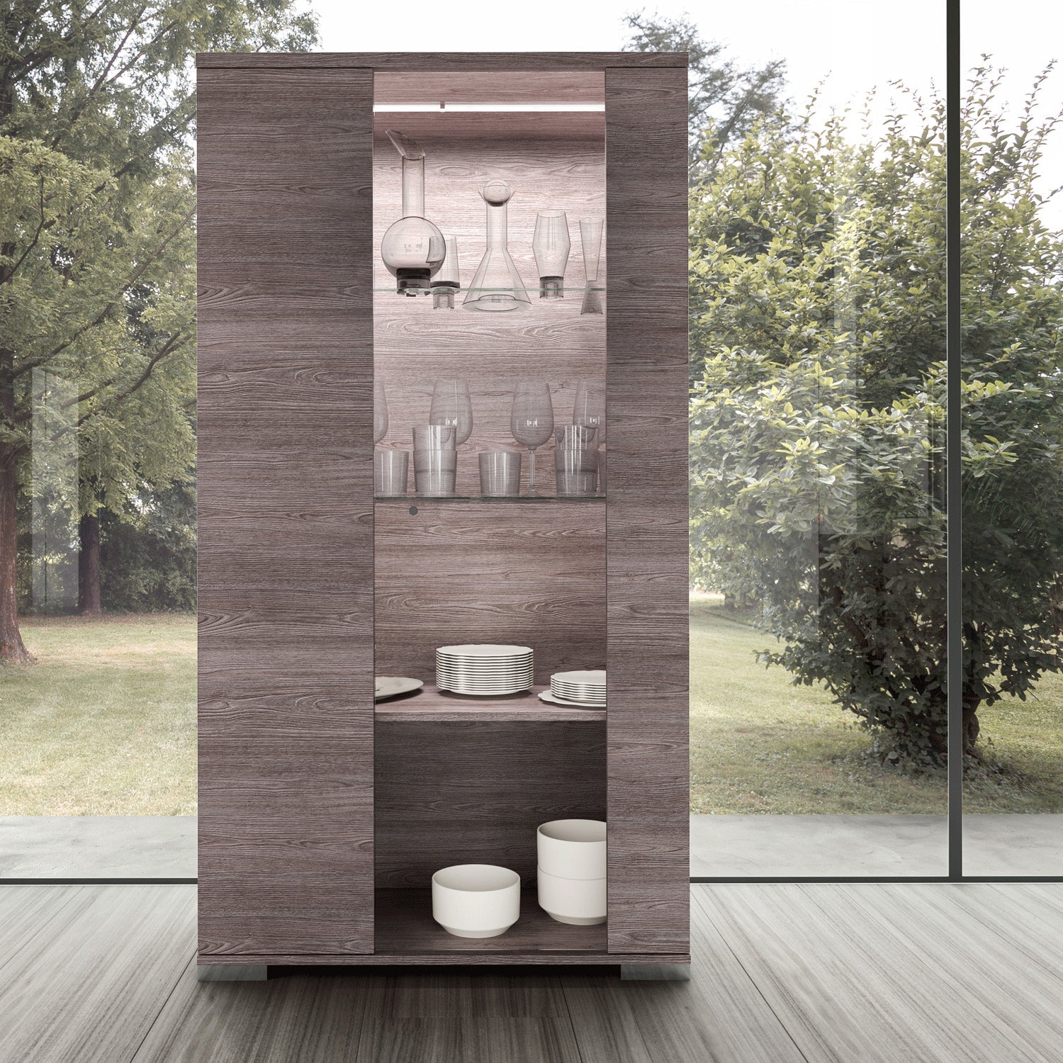 ESF Furniture - Viola 2 Door China in Purple Elm - VIOLA2DOOR