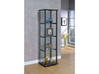 Cyclamen 4-shelf Clear Glass Curio Display Cabinet Black