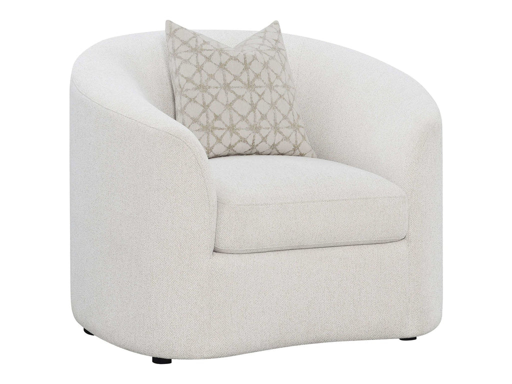 Rainn Boucle Upholstered Sloped Arm Accent Chair Latte