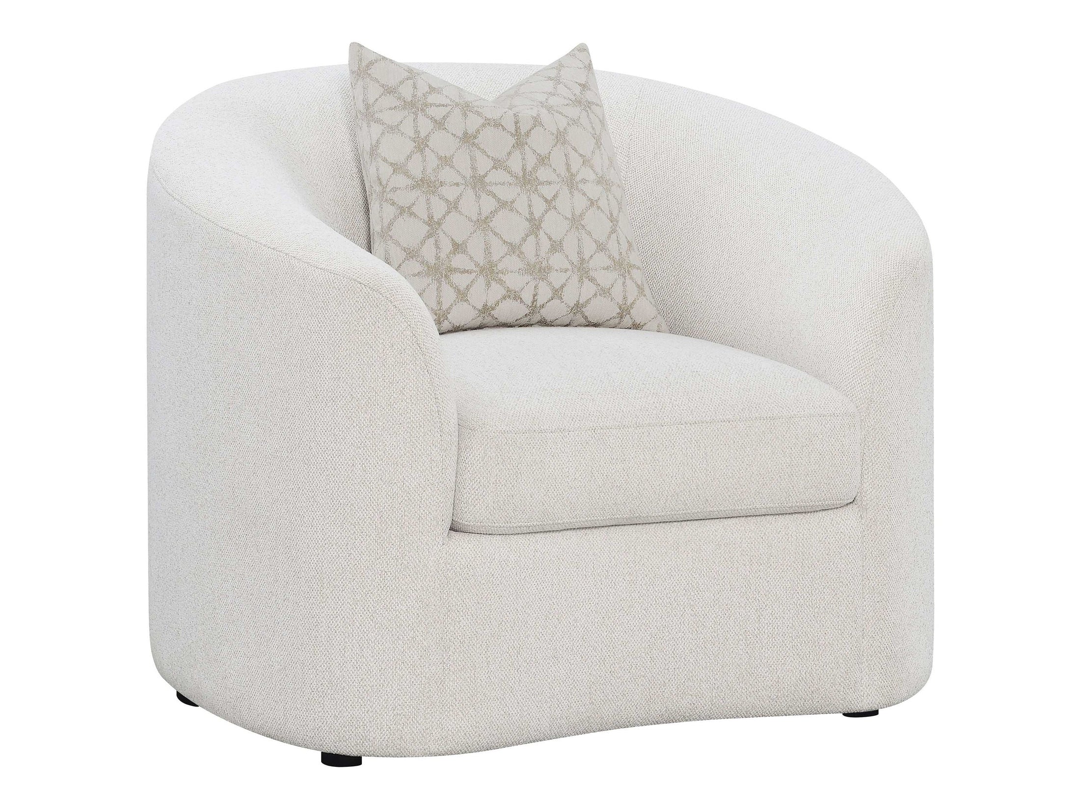 Rainn Boucle Upholstered Sloped Arm Accent Chair Latte