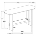 Kailani Coastal Sofa Console Table with Shelf Beige Oak