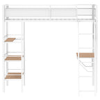 Campus 3-shelf Metal Twin Workstation Loft Bed Matte Black