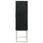 Borman 2-door Home Bar Cabinet Wine Storage Walnut and Black