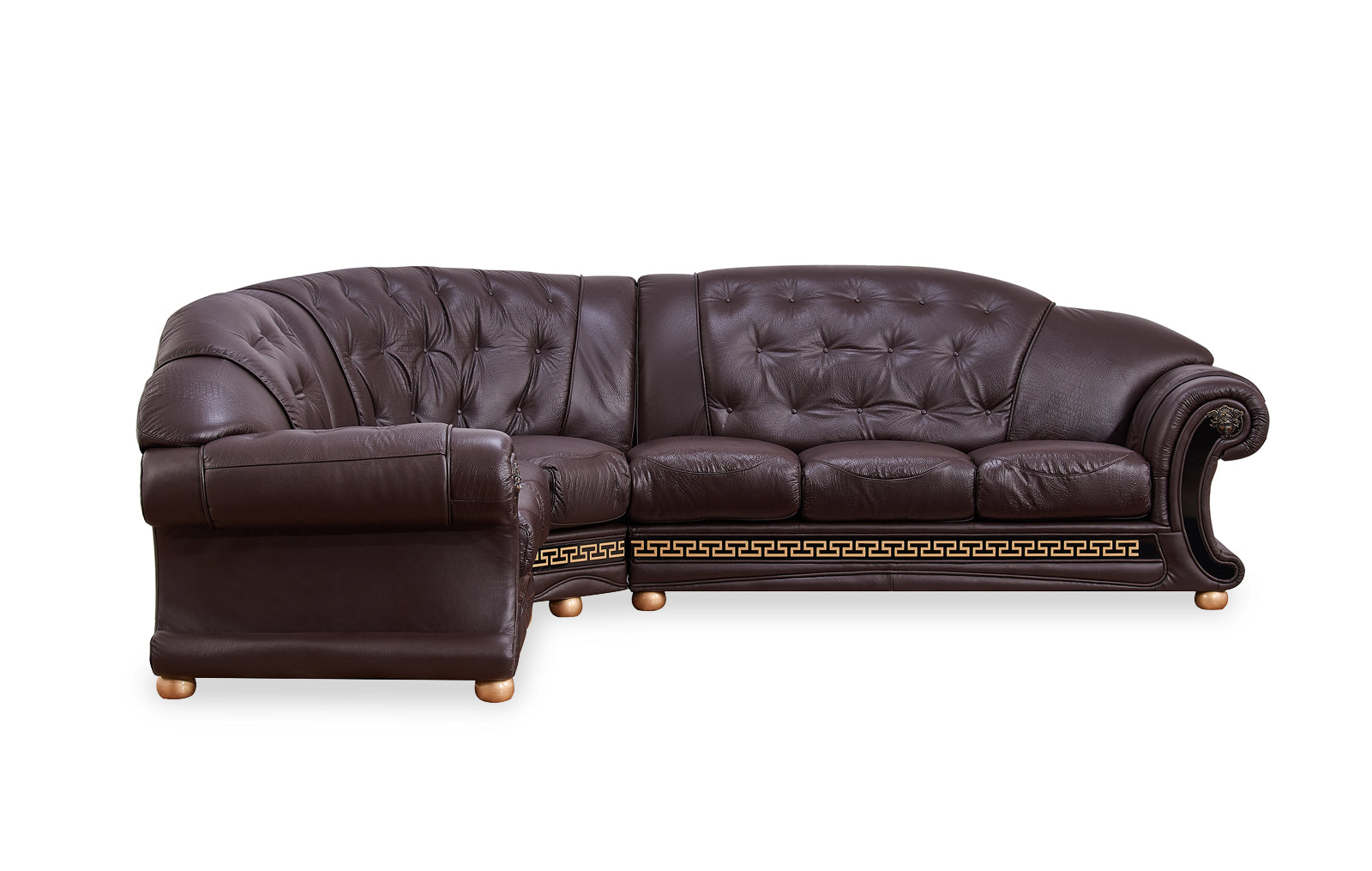 ESF Furniture - Apolo Sectional in Brown - APOLOSECT-RIGHTBROWN