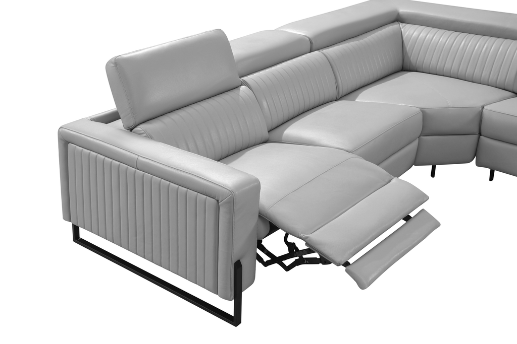 ESF Furniture - 2787 Sectional w/ recliners in Light Grey - 2787SECTIONAL