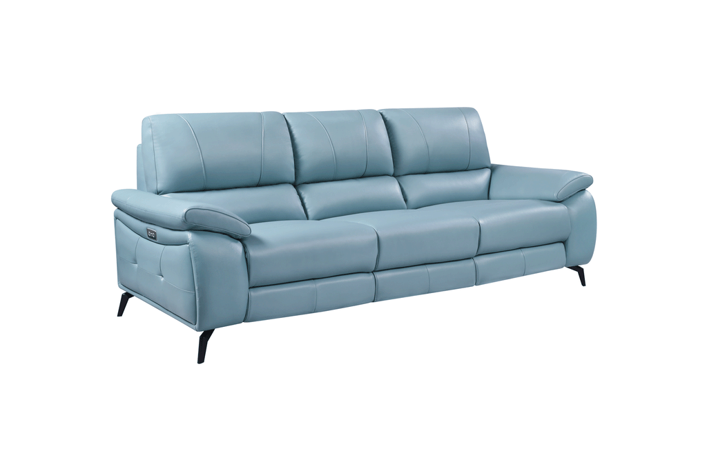 ESF Furniture - 2934 Living Room 3 Piece Living w/Electric Recliner Room Set in Blue - 29343BLUESLC-3SET