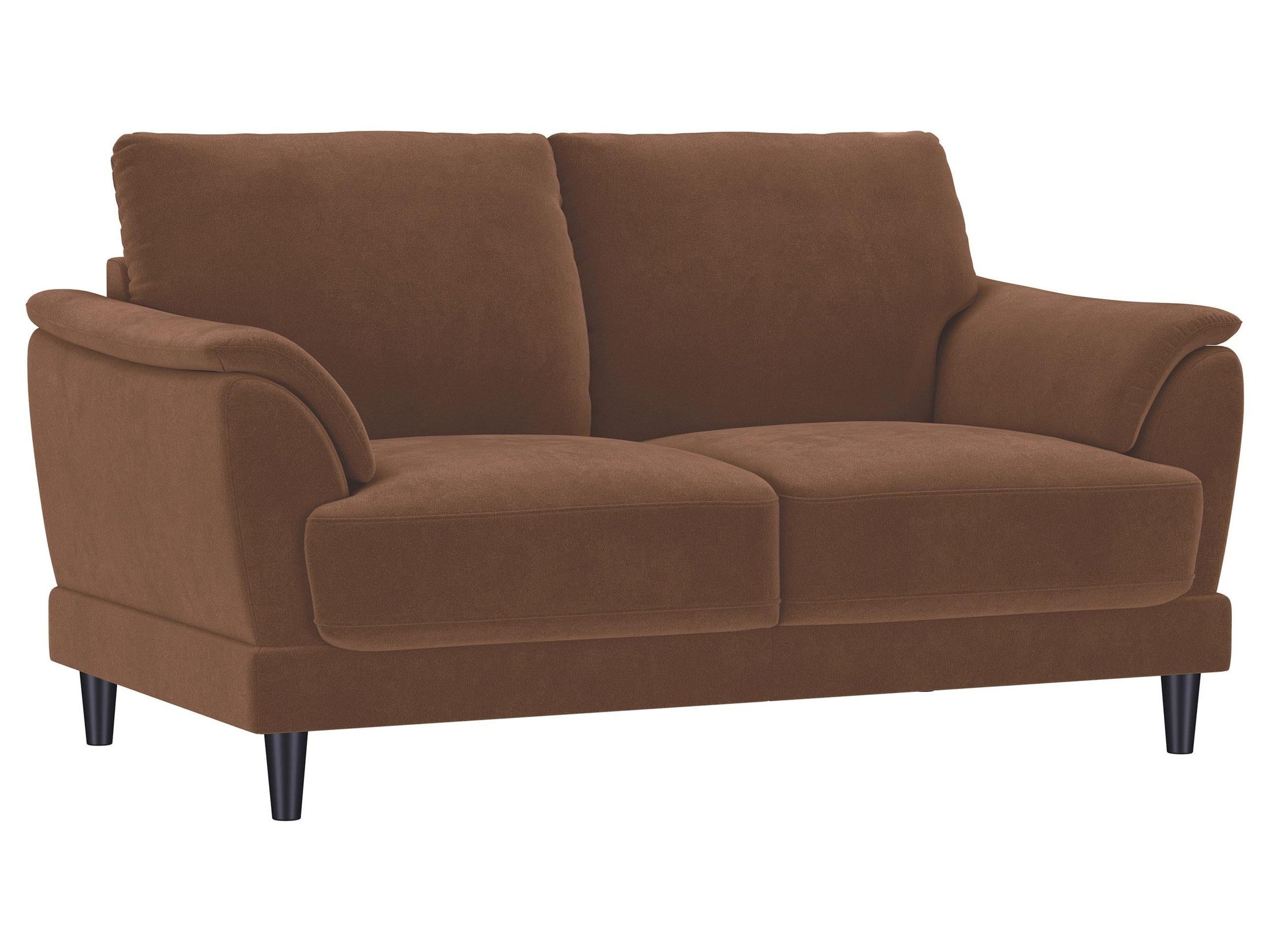 Selma 2-piece Velvet Upholstered Crescent Arm Sofa Set Rust