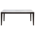 Averill 7-piece White Marble Top Dining Set Dark Grey and Coffee Bean