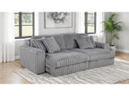 Jacana Corduroy Upholstered Dual Power Chaise Sofa Ivory