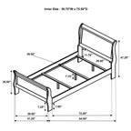 Louis Philippe 47-inch Full Sleigh Panel Bed White