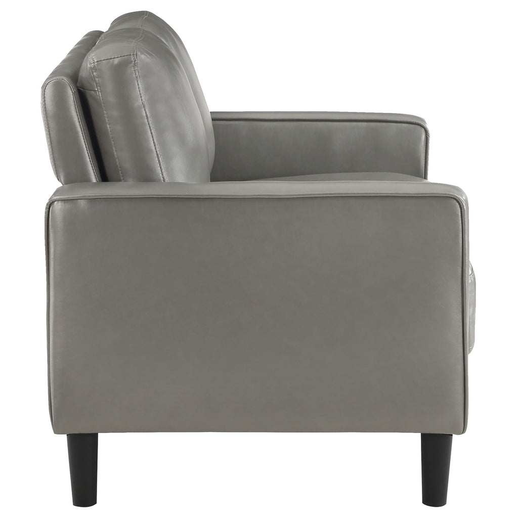 Ruth Upholstered Track Arm Loveseat Black