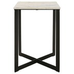 Tobin Square Marble Top End Table White and Black