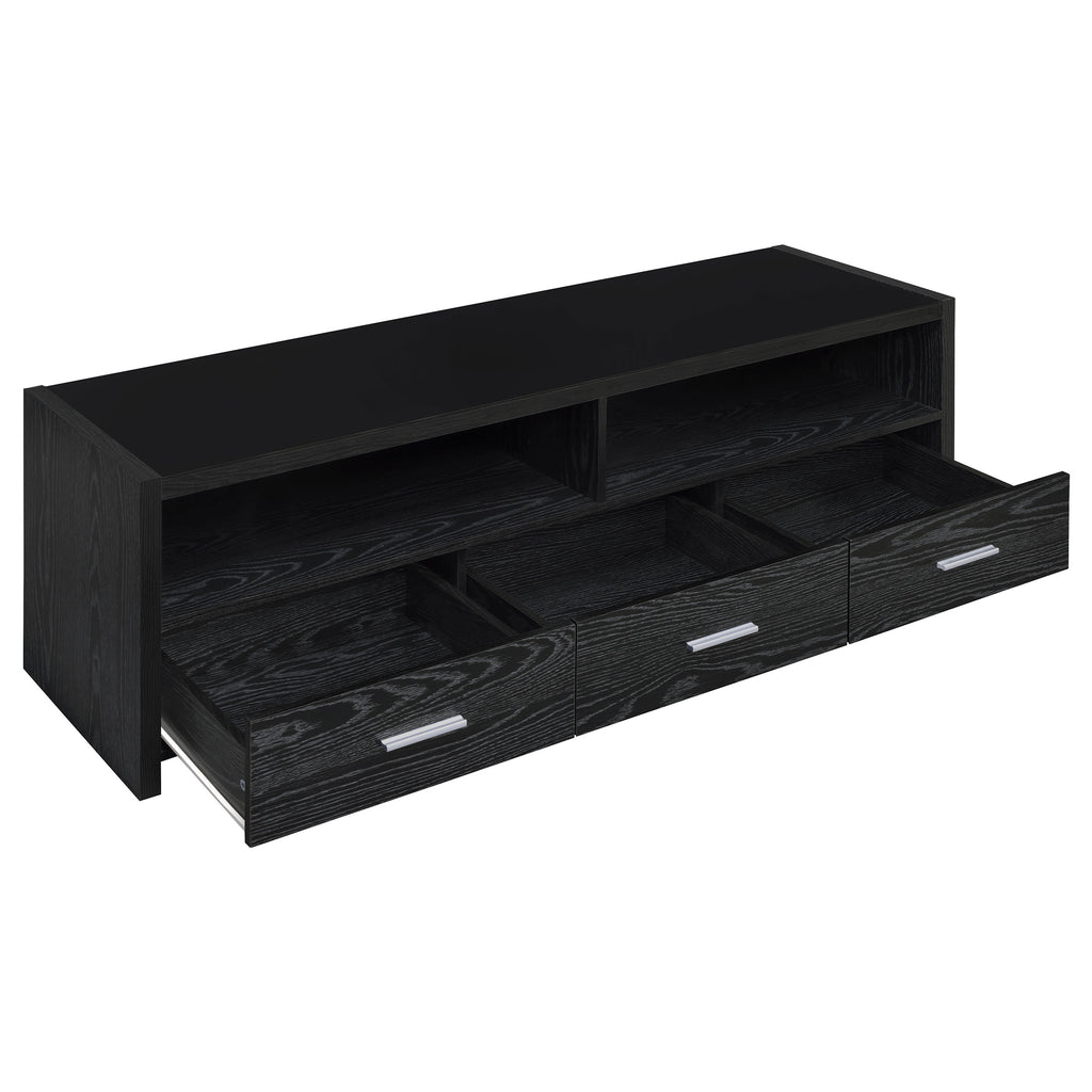 Alton Black Oak 3 Drawer TV Console 62″
