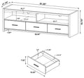 Alton Black Oak 3 Drawer TV Console 62″