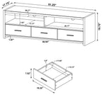 Alton Black Oak 3 Drawer TV Console 62″