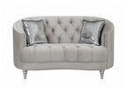 Avonlea Upholstered Sloped Arm Loveseat Grey Velvet