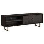 Marsden 2-door Mango Wood 70-inch TV Stand Charcoal Black - 703003